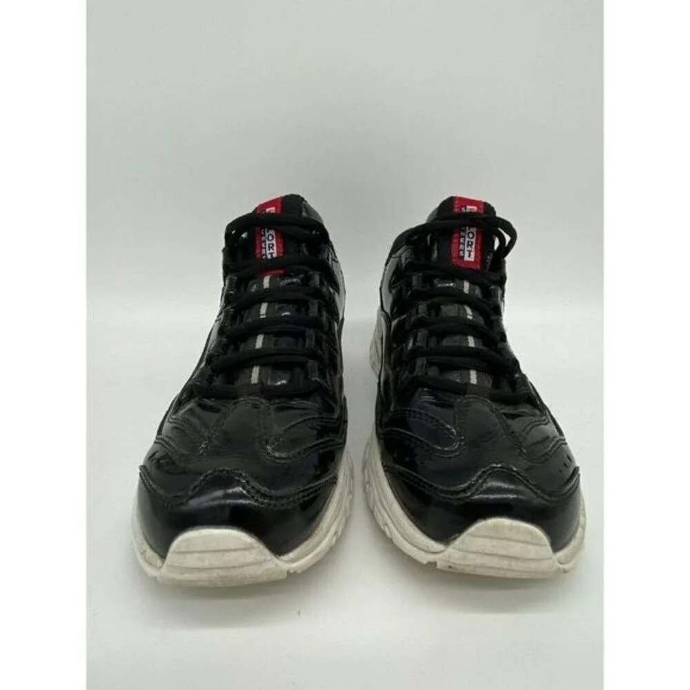 Skechers Shoes Womens 8.5 Black Leather Energy Thriller Knight Sneakers Ladies